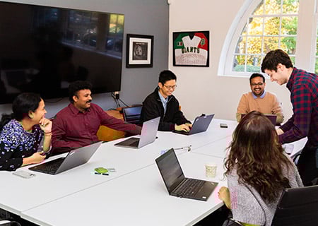 Prendio leadership team working together in conference room.